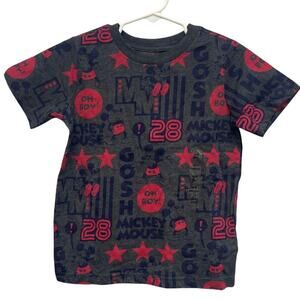 New Disney Boys XS Size 4 Short Sleeve Mickey Mouse Crew Neck Tee Shirt